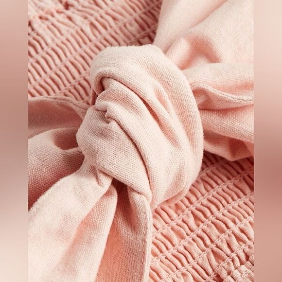 Linen-Blend Tie Front Bandeau Top - nwt - Picture 3 of 4